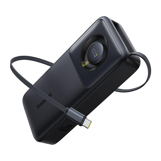 Externe Batterie Baseus Free2Pull, 20000mAh, 65W, PD, 2 x USB-C, Schwarz, Wiederverpackt P10073700123-00