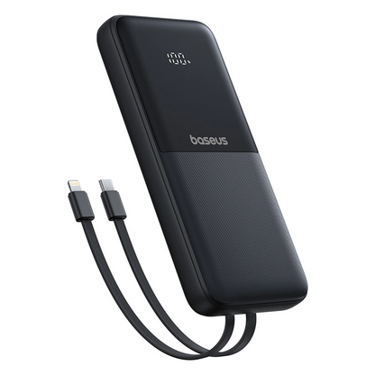 Externer Akku Baseus Lipow, 10000mAh, 22.5W, QC + PD, 1 x Lightning - 1 x USB-A - 2 x USB-C, Schwarz P10079101123-00