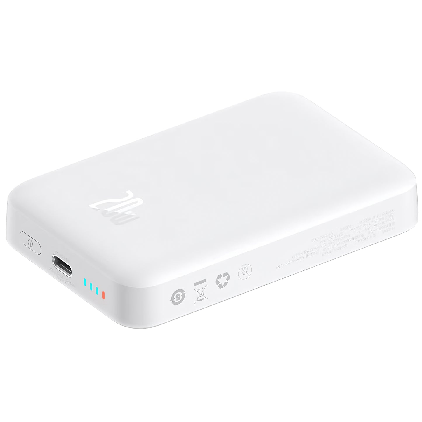 Baseus Magnetic Mini External Battery, 10000mAh, 20W, PD + FQI, 1 x USB-C, White P10059001223-00