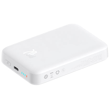 Baseus Magnetic Mini External Battery, 10000mAh, 20W, PD + FQI, 1 x USB-C, White P10059001223-00