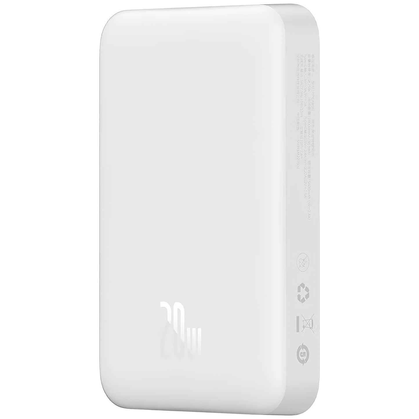 Baseus Magnetic Mini External Battery, 10000mAh, 20W, PD + FQI, 1 x USB-C, White P10059001223-00