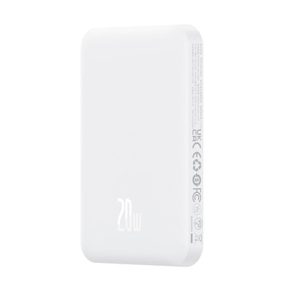 Baseus Magnetic Mini Wireless Externer Akku, 5000 mAh, 20 W, PD + FQI, 1 x QI – 1 x USB-C, Weiß P10022107223-00