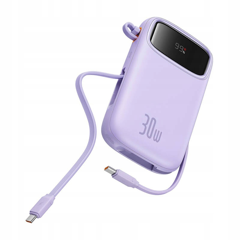 External Battery Baseus Qpow2, 10000mAh, 30W, QC + PD, 1 x USB-A - 3 x USB-C, Purple P10055008513-00