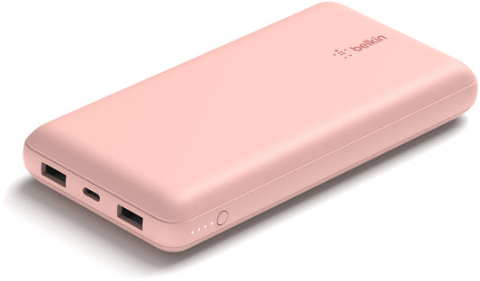 Externe Batterie Belkin BoostCharge, 20000mAh, 15W, 1 x USB-C - 2 x USB-A, Roségold BPB012btRG