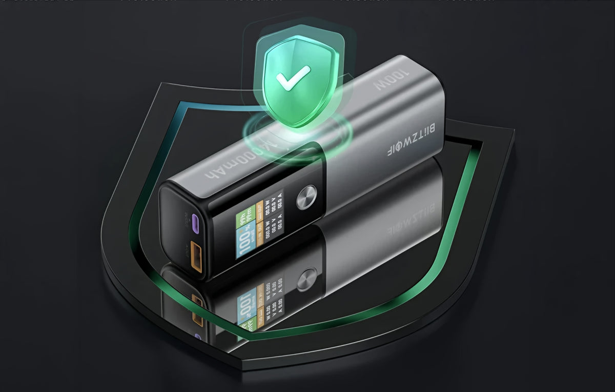 Externe Batterie BlitzWolf BW-P23, 14000mAh, 100W, QC + PD, 1 x USB-A - 1 x USB-C, Grau