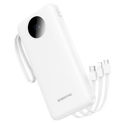 Borofone BJ53 Power Externer Akku, 10000 mAh, 10 W, 1 x Lightning – 1 x microUSB – 1 x USB-A – 1 x USB-C, Weiß