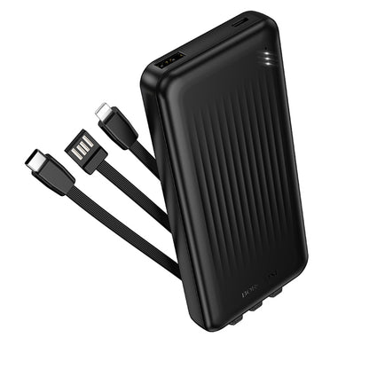 Externer Akku Borofone BJ79 Clever, 10000mAh, 10W, 1 x Lightning - 1 x USB-A - 1 x USB-C, Schwarz