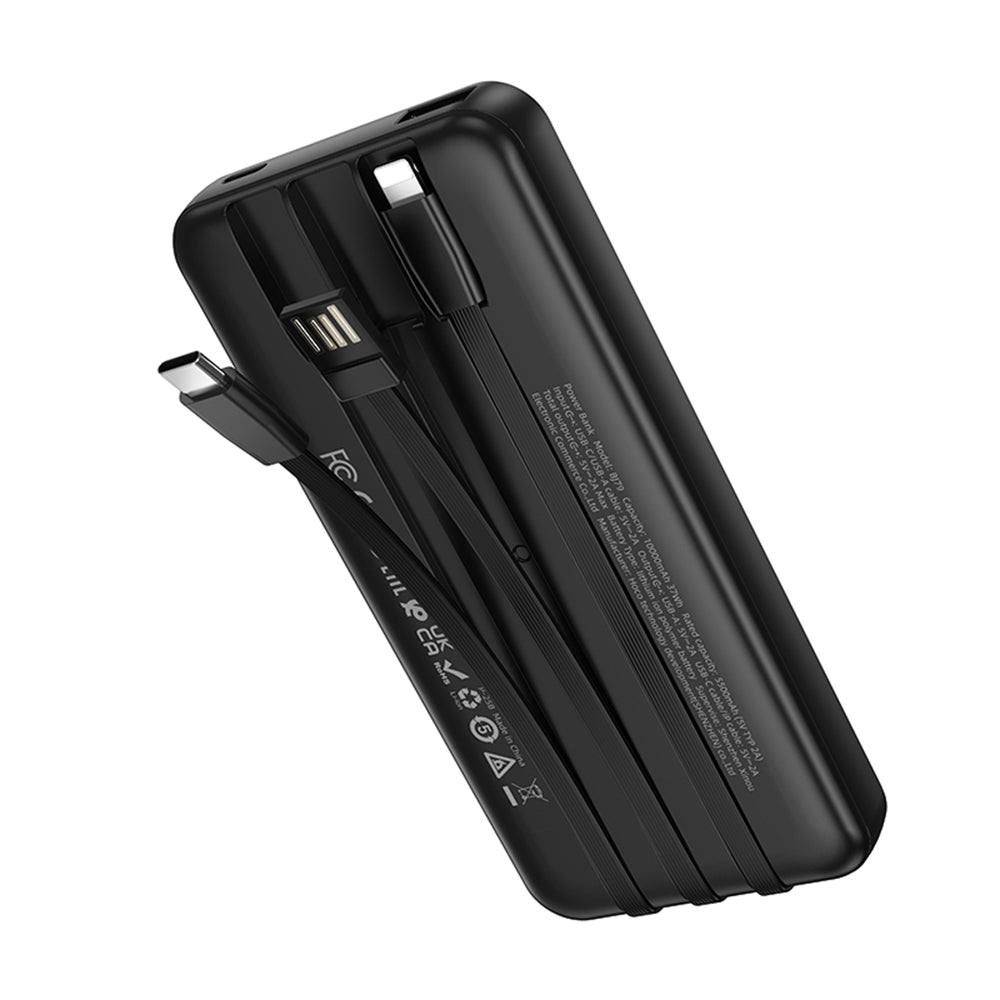 Externer Akku Borofone BJ79 Clever, 10000mAh, 10W, 1 x Lightning - 1 x USB-A - 1 x USB-C, Schwarz