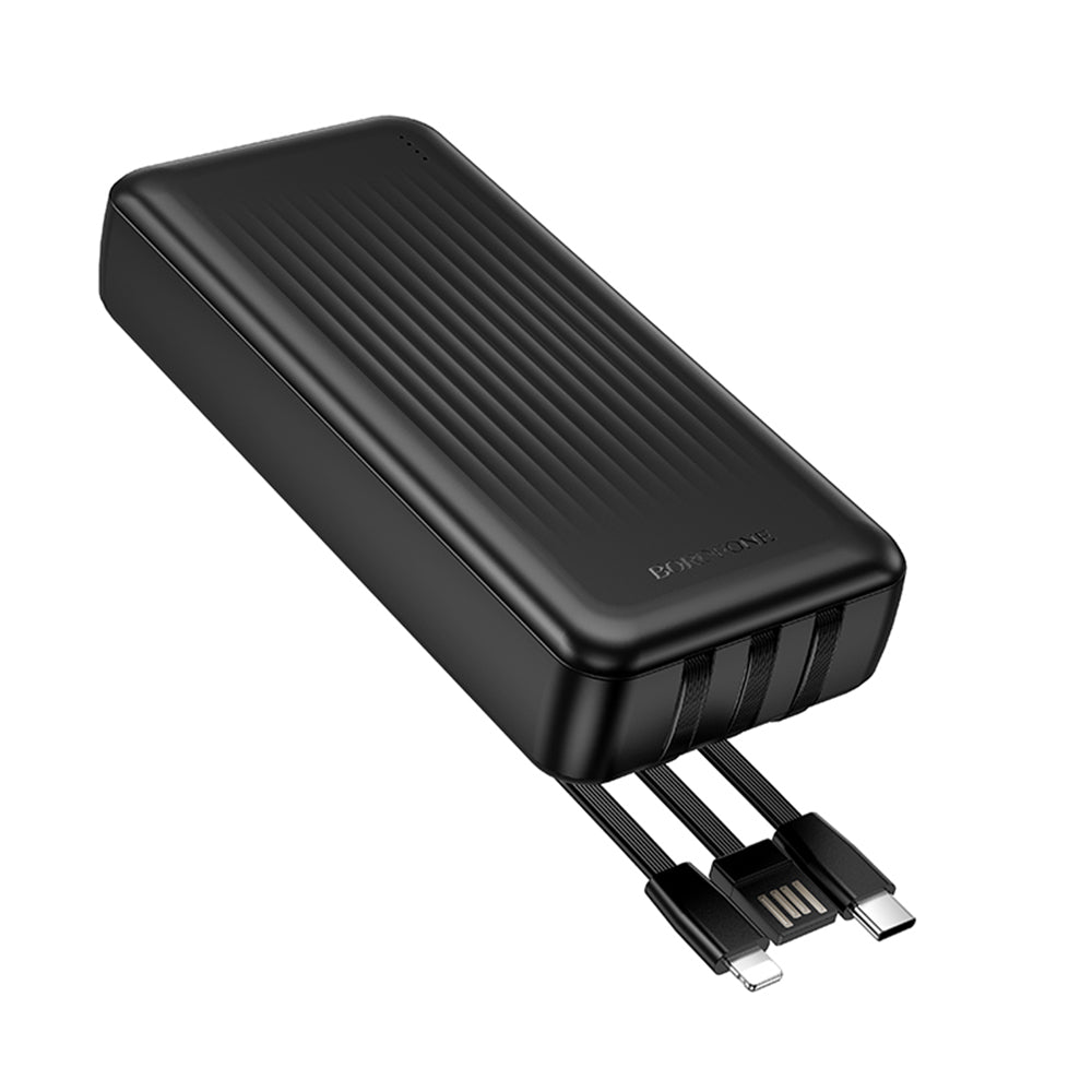 Externer Akku Borofone BJ79 Clever, 20000mAh, 10W, 1 x Lightning - 1 x USB-A - 1 x USB-C, Schwarz