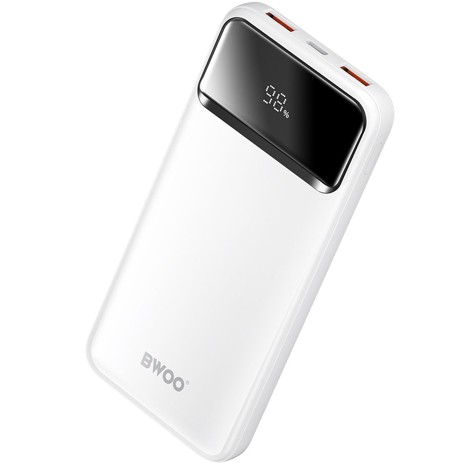 Externe Batterie BWOO BO-P34, 10000mAh, 22,5W, QC + PD, 1 x USB-C - 2 x USB-A, Weiß