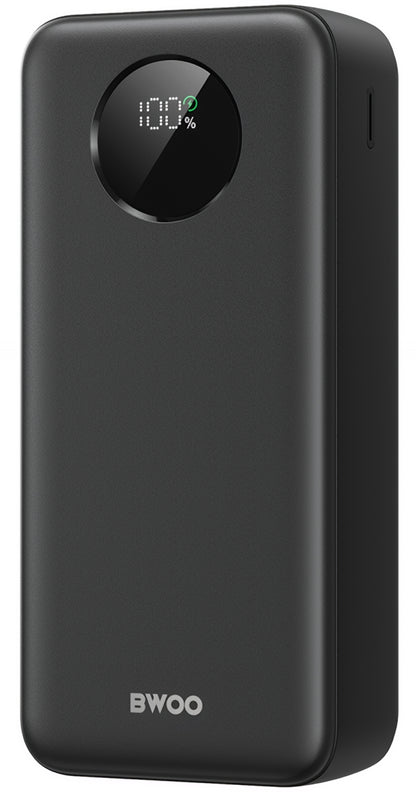 Externer Akku BWOO BO-P64, 30000mAh, 22.5W, QC + PD, 1 x USB-C - 2 x USB-A, Schwarz
