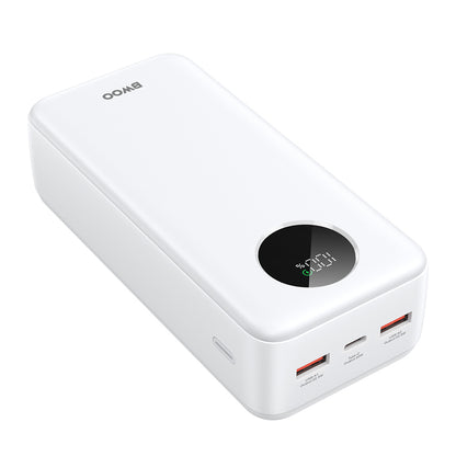 Externer Akku BWOO BO-P64, 30000mAh, 22.5W, QC + PD, 1 x USB-C - 2 x USB-A, Weiß
