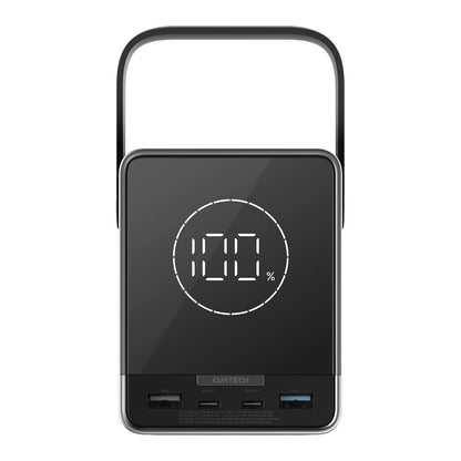 Externe Batterie Cuktech, 40000mAh, 300W, QC + PD + FQI, 1 x QI - 2 x USB-A - 2 x USB-C, Schwarz