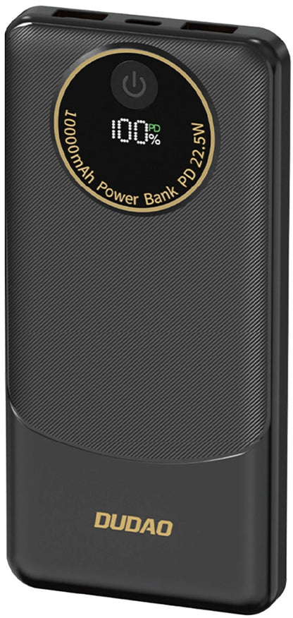 Externer Akku Dudao K12, 10000mAh, 22.5W, QC + PD, 1 x USB-C - 2 x USB-A, Schwarz