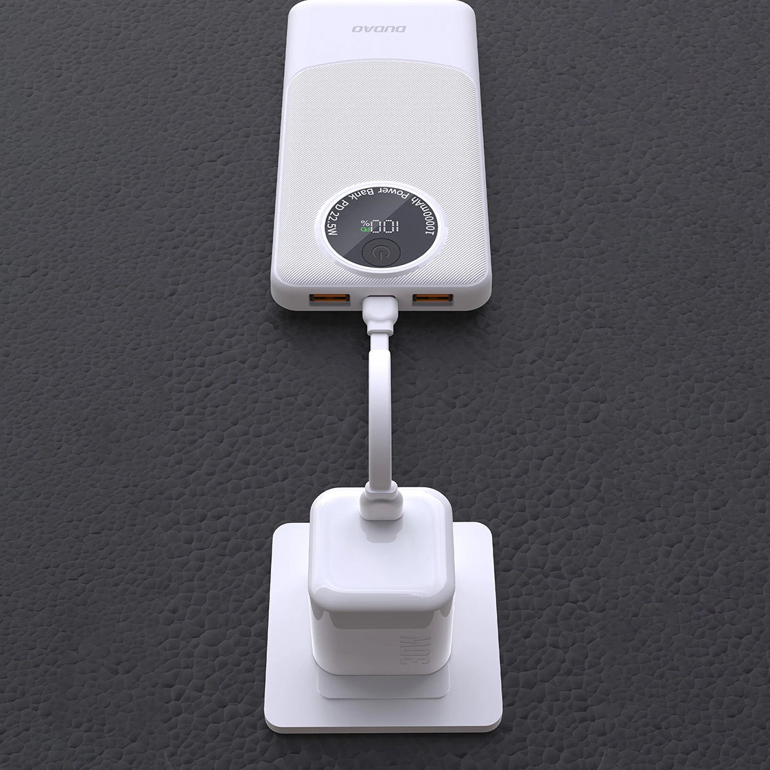 Externer Akku Dudao K12Pro, 20000mAh, 22.5W, QC + PD, 1 x USB-C - 2 x USB-A, Weiß