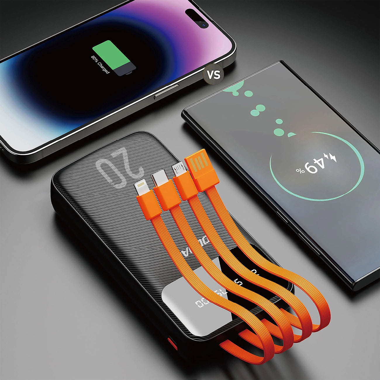 Externer Akku Dudao K6Pro+, 20000mAh, 10W, 1 x Lightning - 1 x microUSB - 1 x USB-A - 1 x USB-C, Schwarz