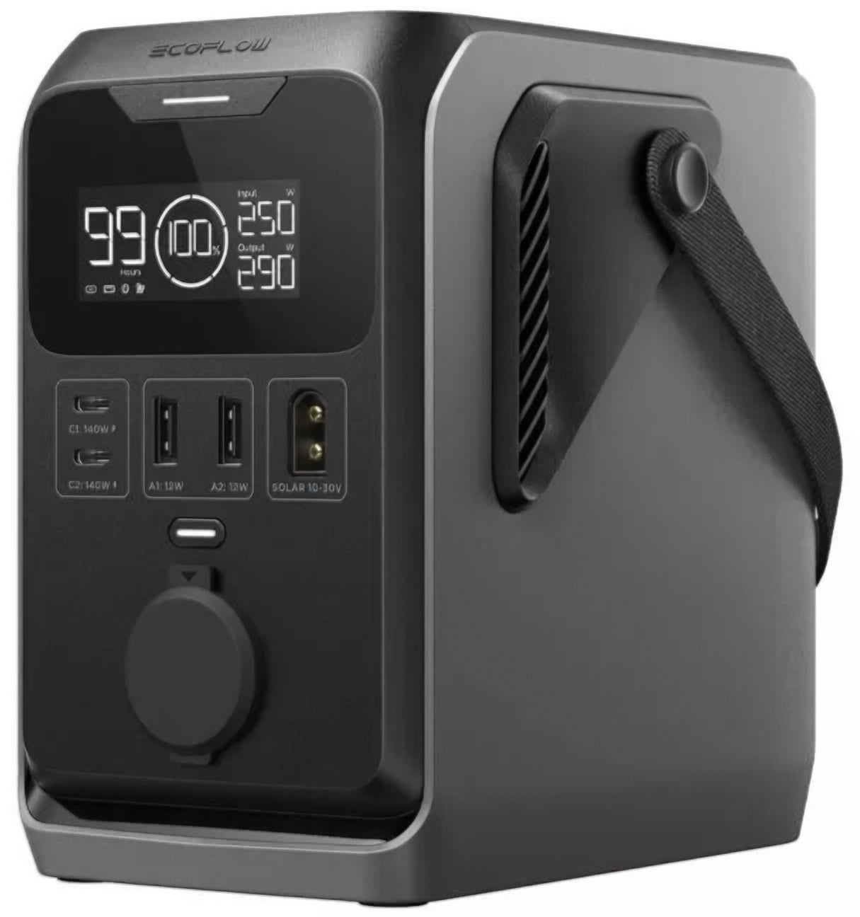 EcoFlow Trail 300 External Battery, 90000mAh, 300W, PD, 1 x Cigarette Lighter Extension - 2 x USB-A - 2 x USB-C, Black EF-TRAIL300-N