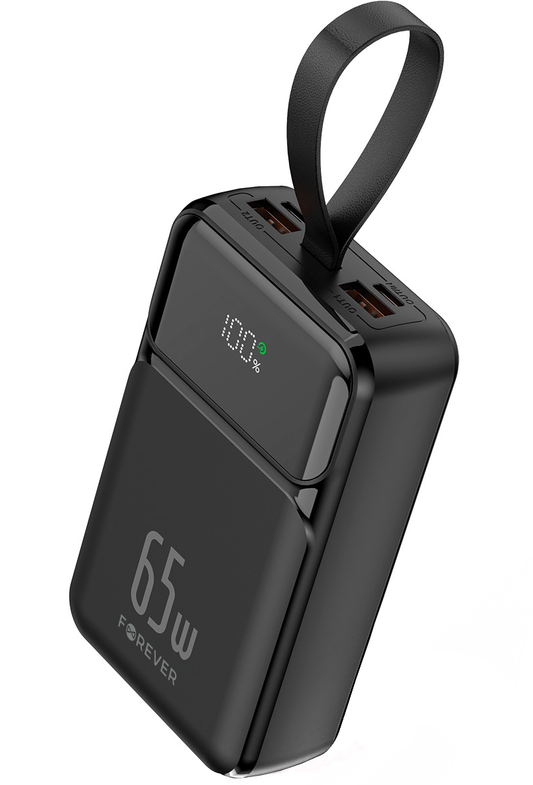 Externe Batterie Forever TB-400, 20000mAh, 65W, QC + PD, 2 x USB-A - 2 x USB-C, Schwarz