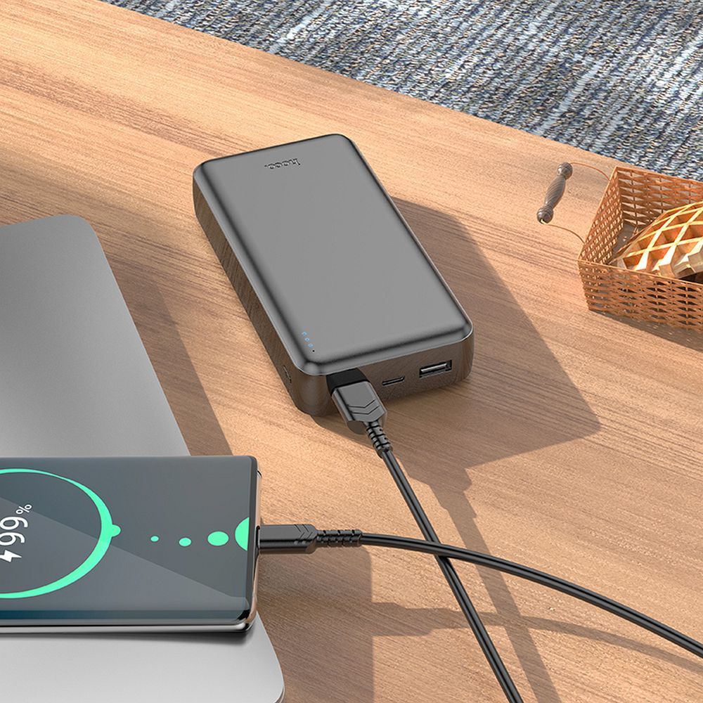HOCO J100A External Battery, 20000mAh, 10W, 2 x USB-A, Black