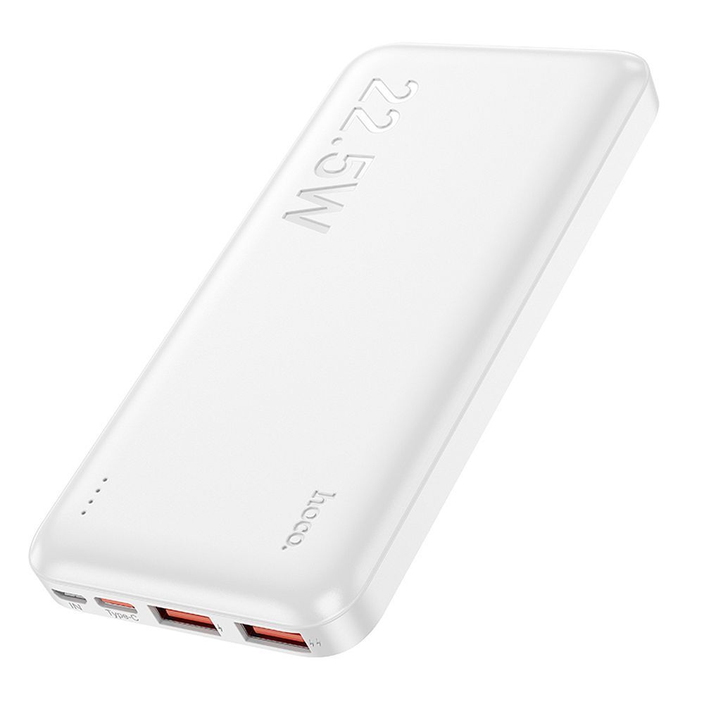 Externer Akku HOCO J101, 10000mAh, 22.5W, QC + PD, 1 x USB-C - 2 x USB-A, Weiß