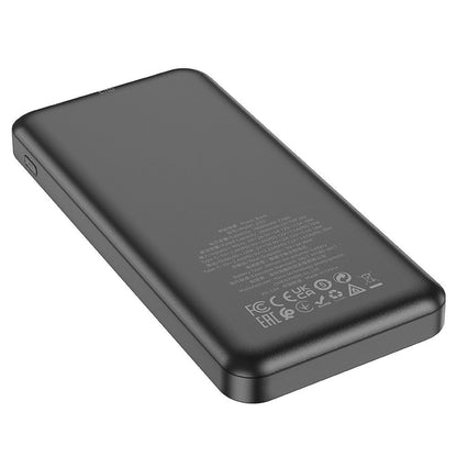 HOCO J102 External Battery, 10000mAh, 20W, QC + PD, 1 x USB-A - 1 x USB-C, Black