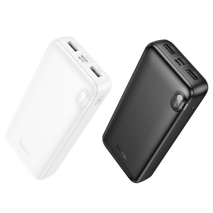 HOCO J128A External Battery, 20000mAh, 10W, 2 x USB-A, Black, Resealed