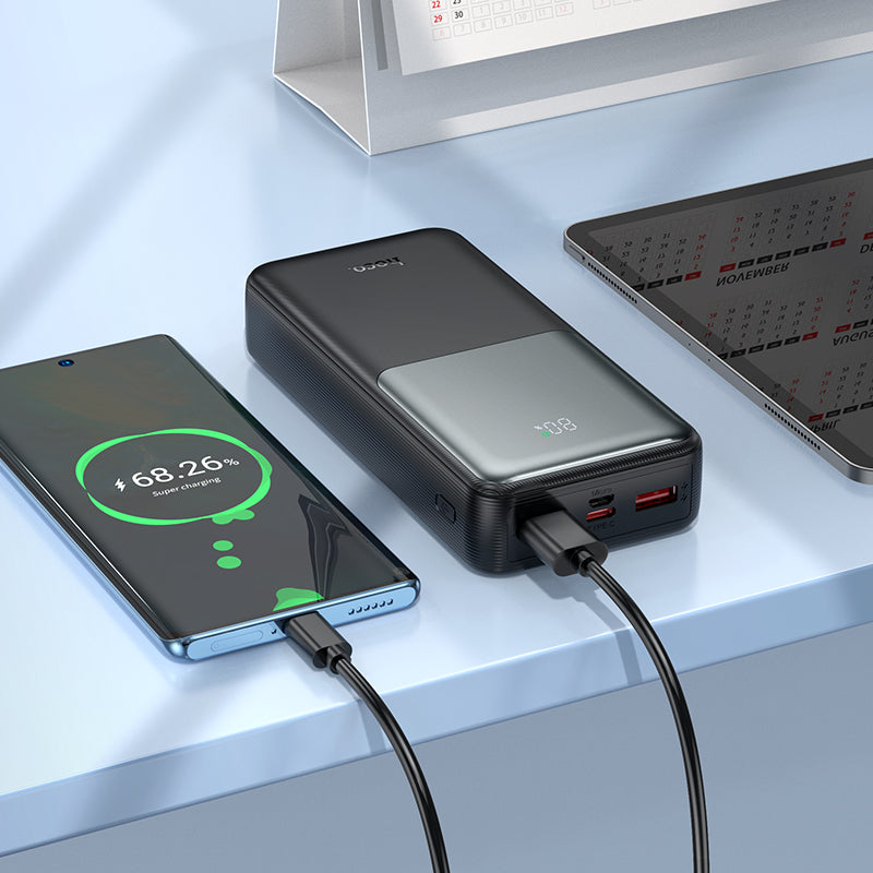 Externe Batterie HOCO J136A, 20000mAh, 22,5W, QC + PD, 1 x USB-C - 2 x USB-A, Schwarz