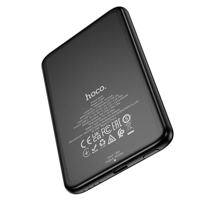 HOCO Wireless External Battery J140A, 5000mAh, 20W, PD + QI, 1 x USB-C, Black