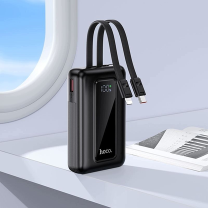 Externe Batterie HOCO J162, 10000mAh, 22,5W, QC + PD, 1 x Lightning - 1 x USB-A - 2 x USB-C, Schwarz