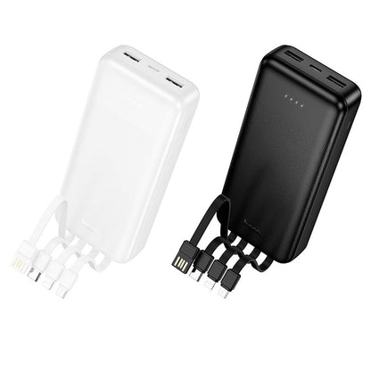 HOCO J163A Powerbank, 20000 mAh, 10 W, 1 x Lightning – 1 x Micro-USB – 1 x USB-C – 2 x USB-A, Schwarz