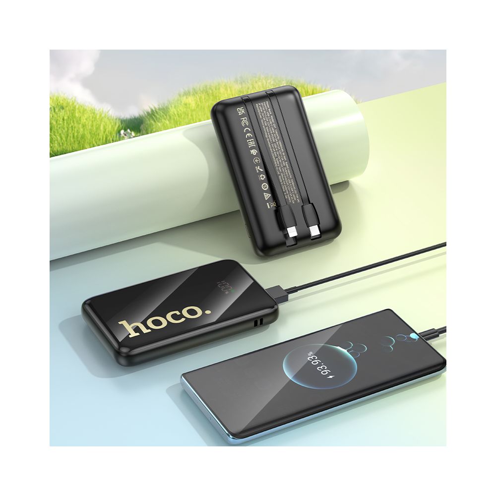 Externe Batterie HOCO Q37, 10000mAh, 22,5W, QC + PD, 1 x Lightning - 1 x USB-A - 2 x USB-C, Schwarz