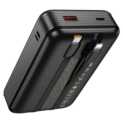Externe Batterie HOCO Q37A, 20000mAh, 22,5W, QC + PD, 1 x Lightning - 1 x USB-A - 2 x USB-C, Schwarz
