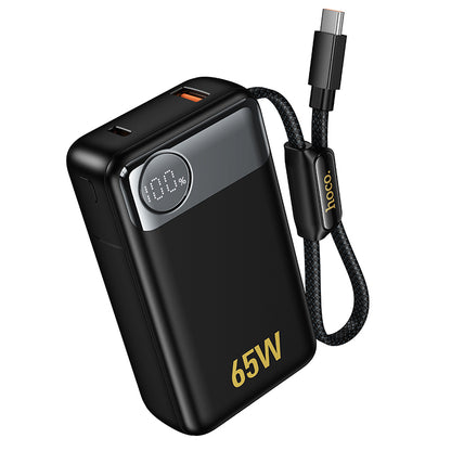 HOCO Q53 External Battery, 12000mAh, 65W, QC + PD, 1 x USB-A - 2 x USB-C, Black