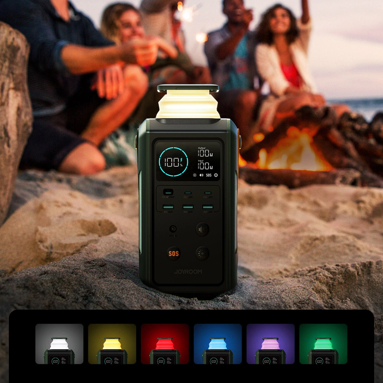 Externe Batterie Joyroom JR-PBF10, 75000mAh, 100W, QC + PD, 3 x USB-A - 3 x USB-C, Grün