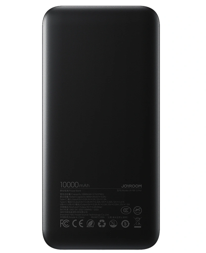 Joyroom JR-PBF12 Pro External Battery, 10000mAh, 22.5W, QC + PD, 1 x USB-C - 2 x USB-A, Black