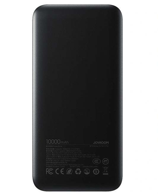 Externe Batterie Joyroom JR-PBF12 Pro, 10000mAh, 22,5W, QC + PD, 1 x USB-C - 2 x USB-A, Schwarz