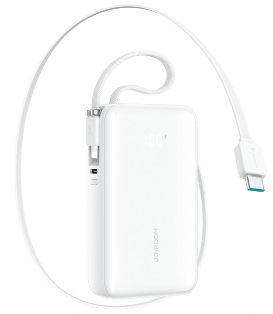 Externer Akku Joyroom JR-PR2L, 10000mAh, 35W, QC + PD, 1 x Lightning - 1 x USB-C, Weiß
