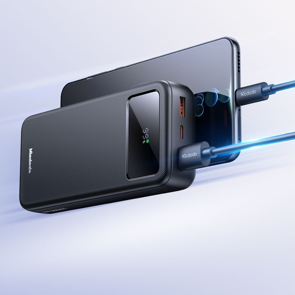Externer Akku McDodo MC-4230, 20000mAh, 22.5W, QC + PD, 2 x USB-A - 1 x USB-C, Schwarz