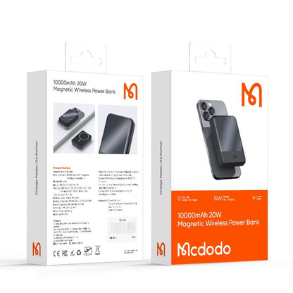 Externer Wireless-Akku McDodo MC-4261 Ambilight, 10000mAh, 20W, PD + FQI, 1 x QI - 1 x USB-C, Schwarz