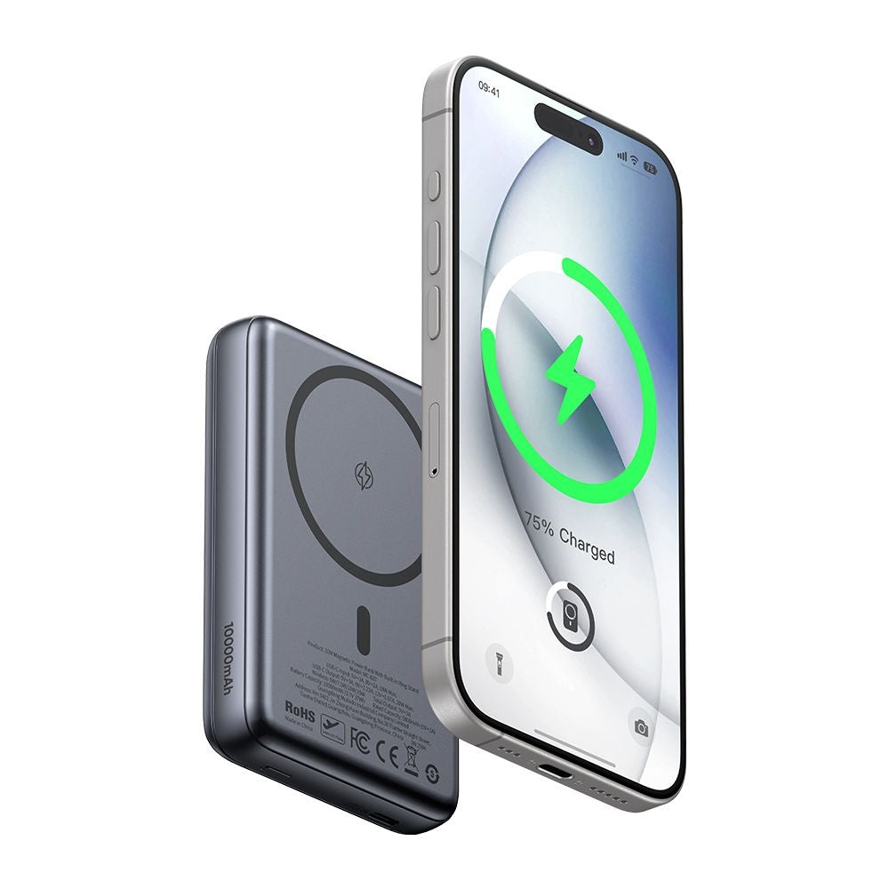 Externer Wireless-Akku McDodo MC-8371 Meta, 10000mAh, 20W, PD + FQI, 1 x QI - 1 x USB-C, Grau