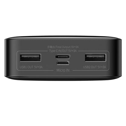 Baseus Bipow Externer Akku, 20000 mAh, 15 W, 1 x USB-C – 2 x USB-A, Schwarz PPBD050101