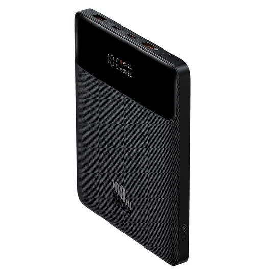 Baseus Blade Ultradünner externer Akku, 20000 mAh, 100 W, QC + PD, 2 x USB-A – 2 x USB-C, Schwarz PPBL000201