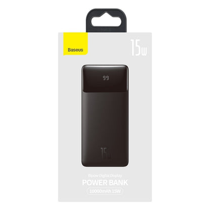 Baseus Bipow Externer Akku, 10000 mAh, 15 W, 1 x USB-C – 2 x USB-A, Schwarz PPBD050001