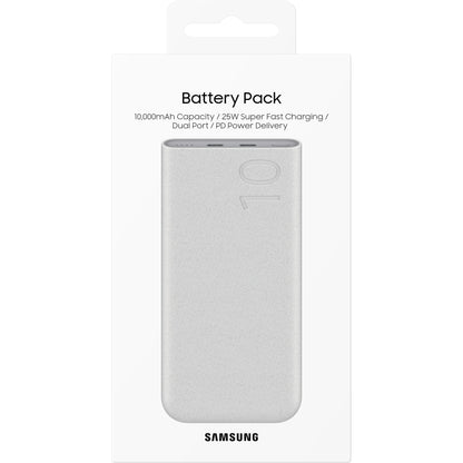 Externer Samsung-Akku, 10000 mAh, 25 W, PD, 2 x USB-C, Beige EB-P3400XUEGEU