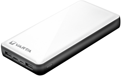 Varta Energy Externer Akku, 20000 mAh, 15 W, 2 x USB-A – 1 x USB-C, Weiß