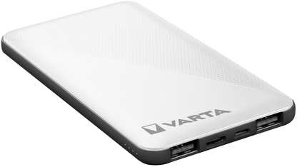 Varta Energy Externer Akku, 5000 mAh, 15 W, 2 x USB-A – 1 x USB-C, Weiß