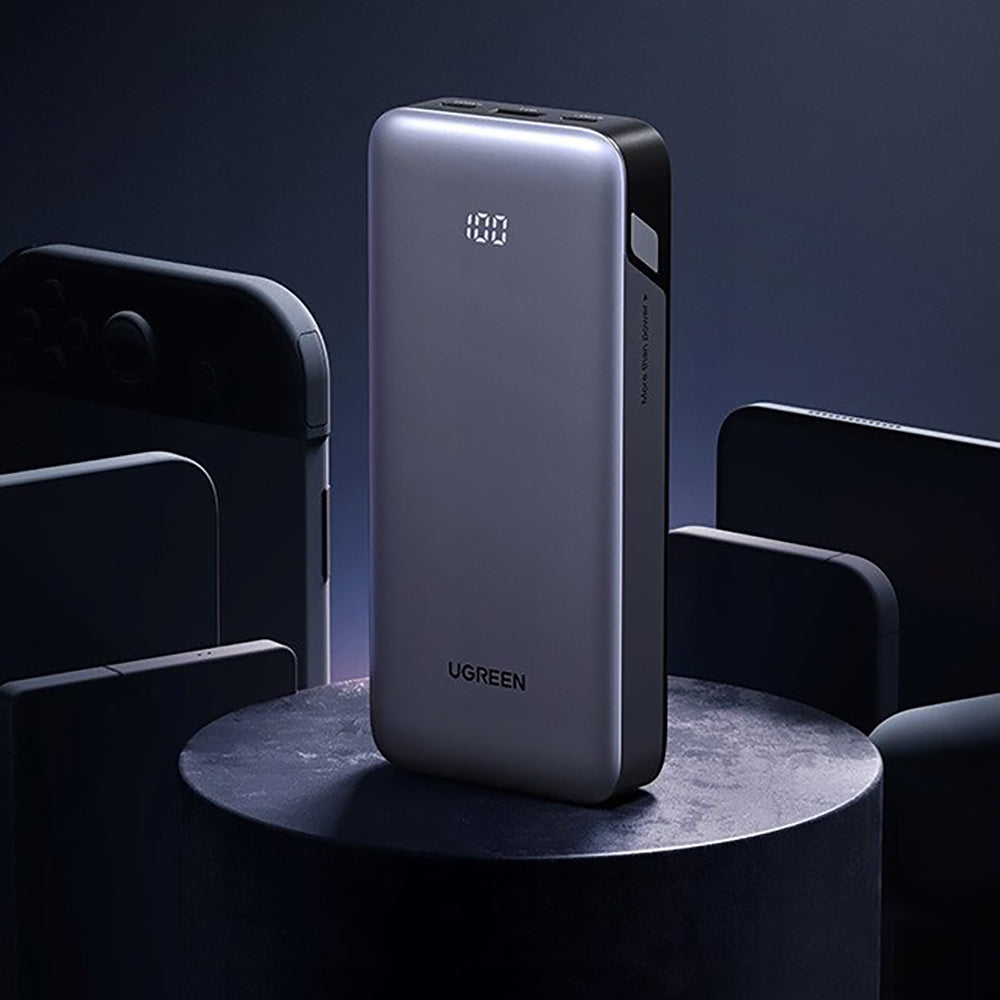 Externe Batterie UGREEN Nexode PB532 (55989B), 20000mAh, 30W, QC + PD, 1 x USB-A - 2 x USB-C, Grau