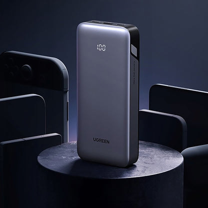 Externe Batterie UGREEN Nexode PB532 (55989B), 20000mAh, 30W, QC + PD, 1 x USB-A - 2 x USB-C, Grau