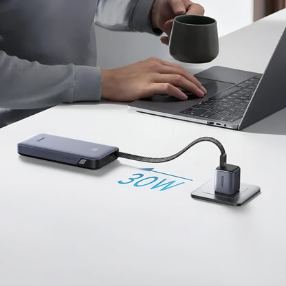 Externer Akku UGREEN PB528 (55985B), 20000mAh, 30W, QC + PD, 1 x USB-A - 3 x USB-C, Grau