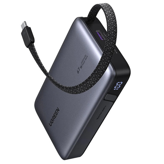 Externer Akku UGREEN PB550, 20000mAh, 67W, QC + PD, 1 x USB-A - 2 x USB-C, Grau